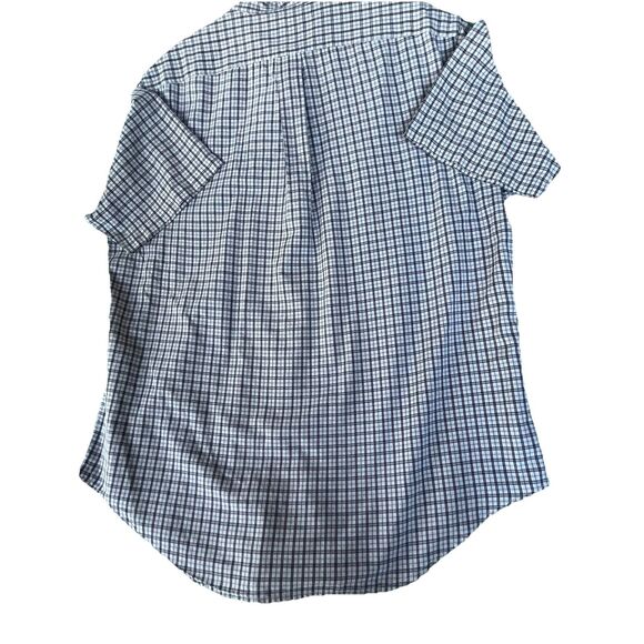 Ralph Lauren Jeans Co Shirt Men’s L Blue/Gr/Wh Plaid B Down SS Flag Logo Flaw - Picture 2 of 8